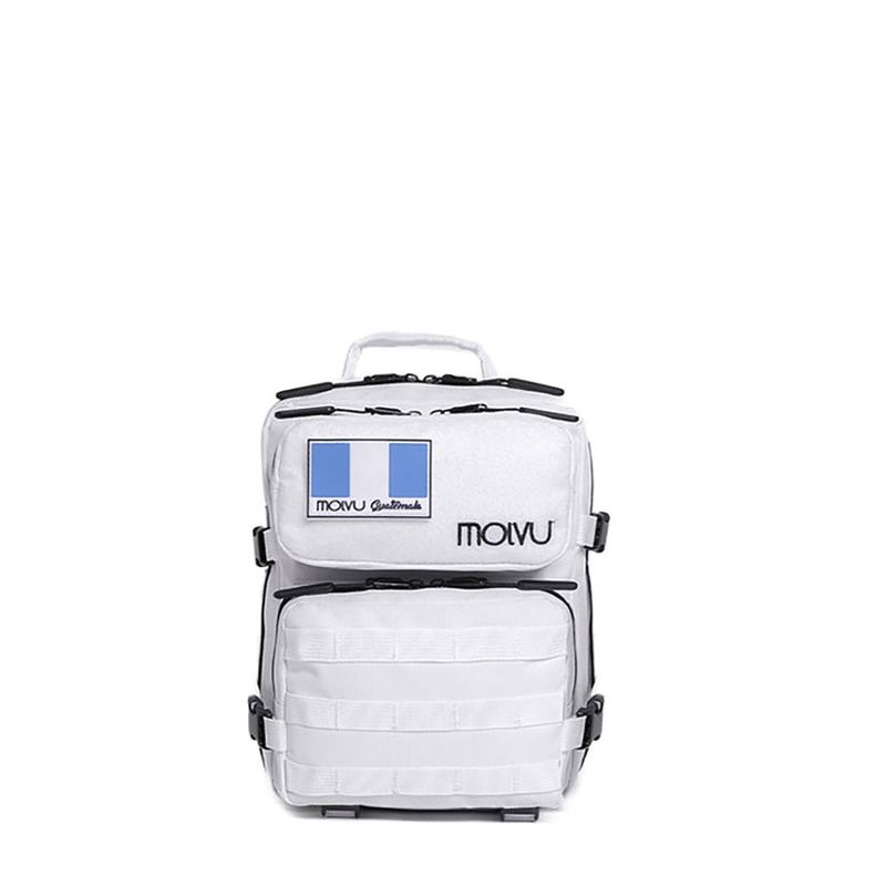 Mochila Táctica Blanca con Bolsillos Frontales