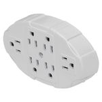 Multicontacto Tipo Regleta Aterrizado de 6 Entradas Beige