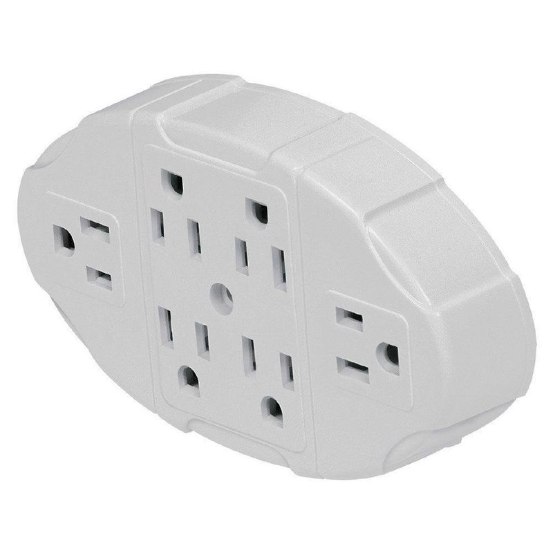 Multicontacto Tipo Regleta Aterrizado de 6 Entradas Beige