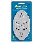 Multicontacto Tipo Regleta Aterrizado de 6 Entradas Beige