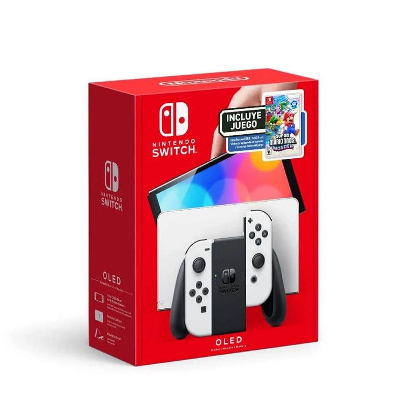 Consola Nintendo Switch OLED White Bundle con Juego Mario Bros