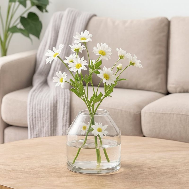 Florero Plateado Transparente