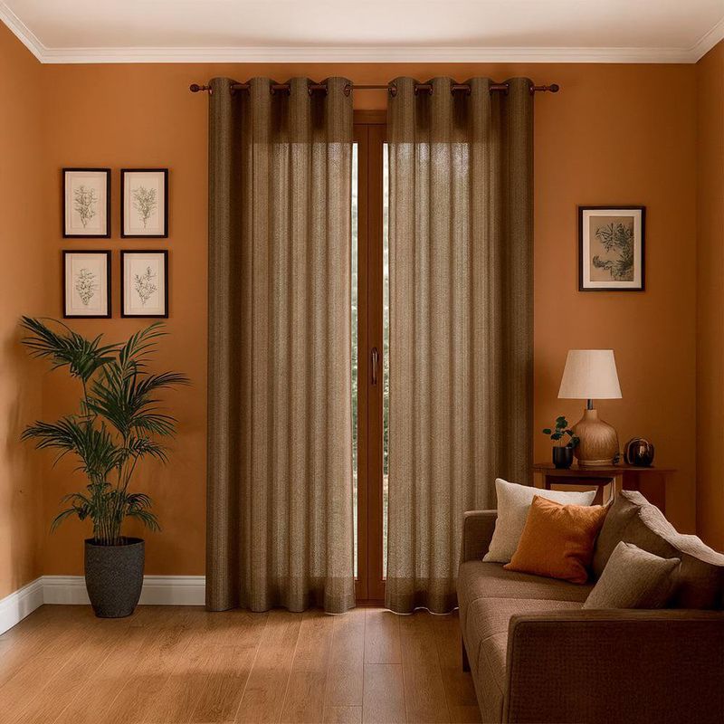 Cortina Color Café Diseño Corrugado