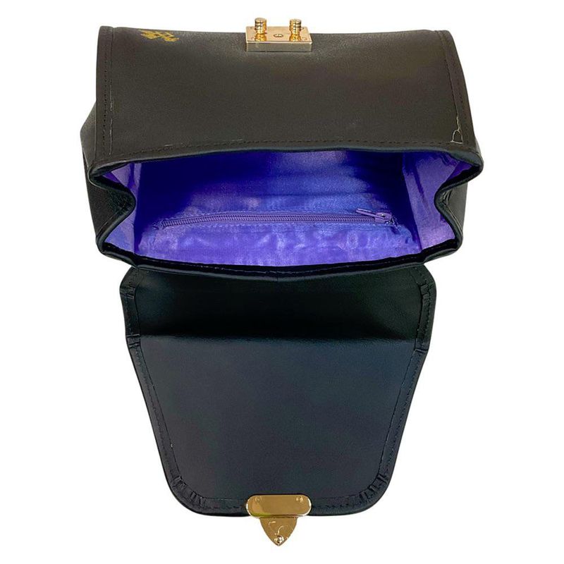 Bolso de Cuero y Textil de 22x16x7.5 Cm