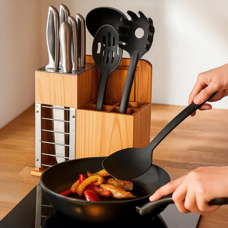 Set de Cuchillos y Utensilios Acero Inoxidable 12 Pzas