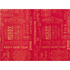 Individual Navideño Rojo y Dorado