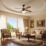 Ventilador de Techo 4 Aspas Café Con Luz 42 Plg