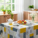 Mantel Diseño Hojas Celestes