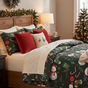 Set de Cubrecama Pinsonic Imperial Diseño Frosty Navideño