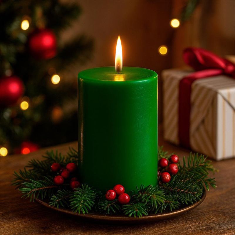 Vela Cilíndrica Verde con Aroma