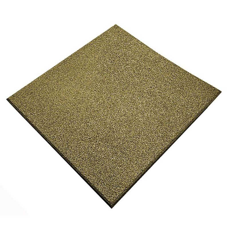 Piso de Caucho de Alta Densidad 1 x 1 m Espesor 15 mm para Gimnasio Color Amarillo