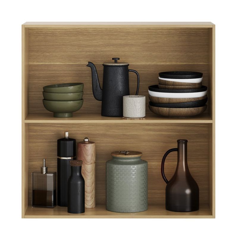 Gabinete Aéreo Art con 2 Puertas Color Castaño y Crema para Cocina de 80 cm