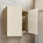 Gabinete Aéreo Art con 2 Puertas Color Castaño y Crema para Cocina de 80 cm