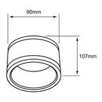 Lámpara de Exterior LED Negro 15W 3000-6500 K