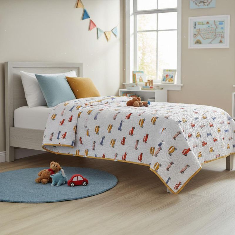 Cubrecama Infantil Tamaño Imperial Diseño de Autos Coloridos