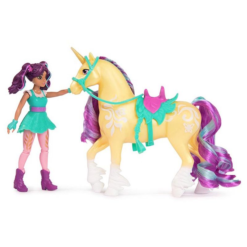 Muñeca y Unicornio Articulados con Accesorios