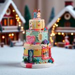 Figura de Decoración Pastel de Bodas de Wendy para Villa Navideña