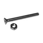 Tornillo Estufa Cabeza Plana 3/16x2 Plg con Tuerca Set 6 Pzas