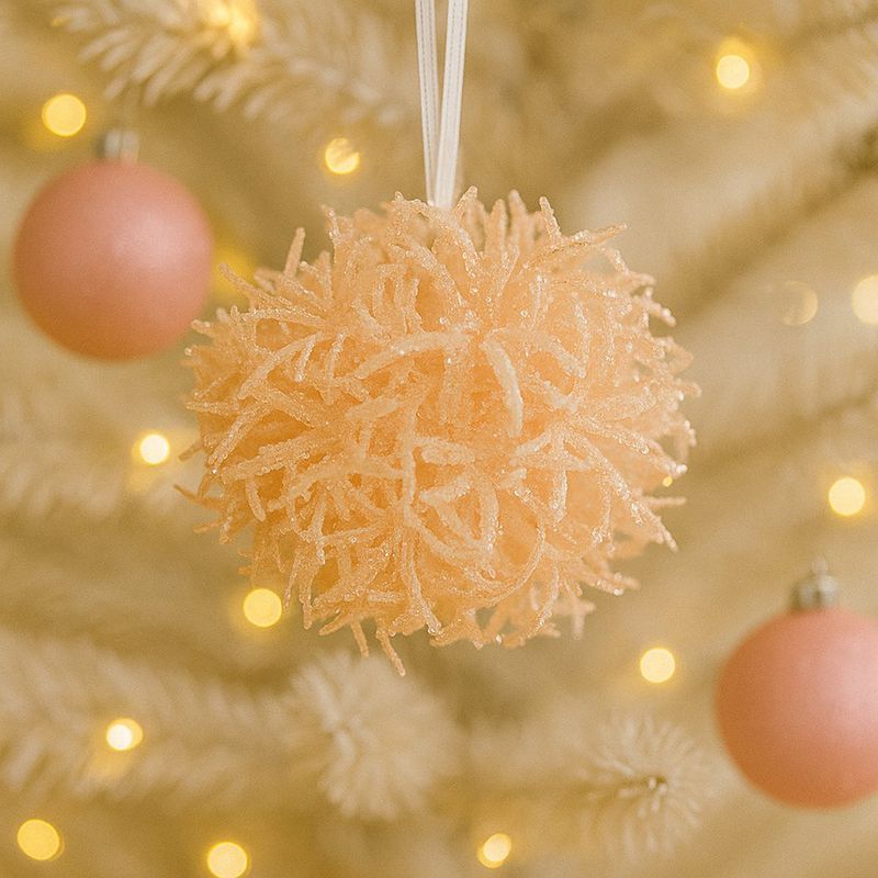 Bola Decorativa de Hilo con Brillo Rosada