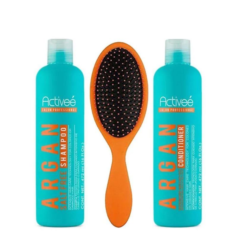 Kit Activeé Argan Shampoo y Acondicionador con Cepillo