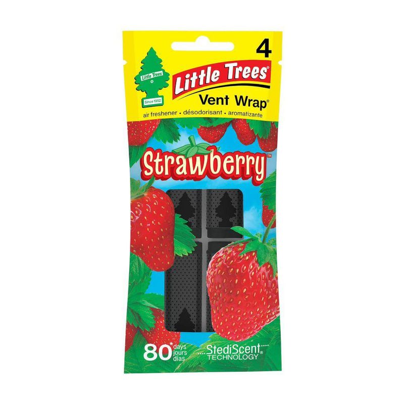 Aromatizante Vent Wrap Little Trees Fresa 4 Pzas.
