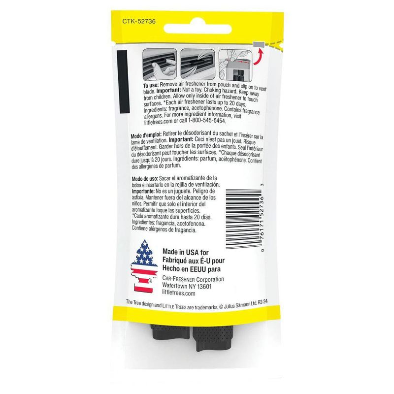 Aromatizante Vent Wrap Little Trees Fresa 4 Pzas.