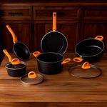 Juego Batería de Cocina Antiadherente Mango Naranja Giulietta 8 Pzas