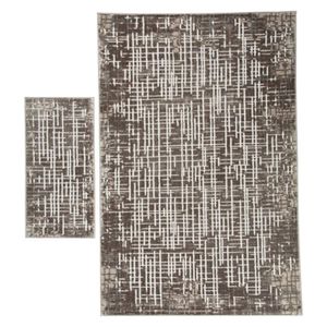 Combo de 2 Alfombras Darius 160 x 235 + 57 x 110 Cm Tonos Grises