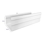 Perfil Tipo Canoa de Pvc Color Blanco de 6 m