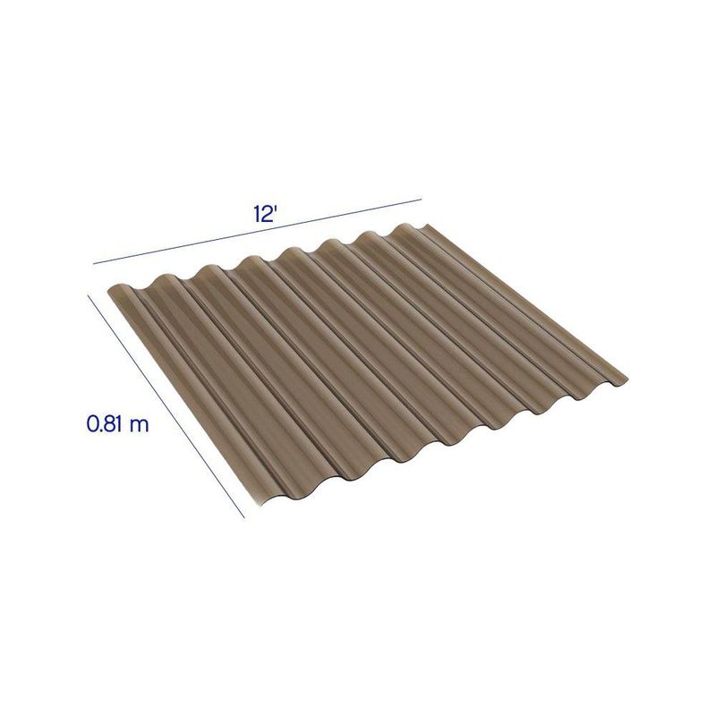 Lámina Policarbonato Ondulada Bronce 12 pies