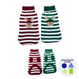 Suéter Rayado de Reno para Perro Colores Surtidos - Varias Tallas
