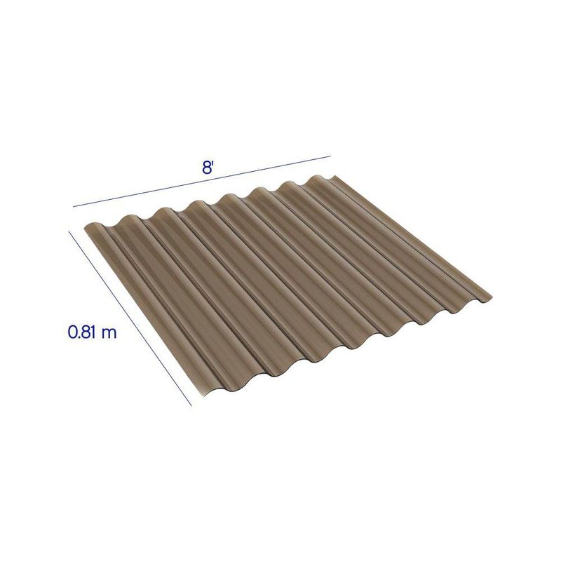 Lámina Policarbonato Ondulada Bronce 8 pies