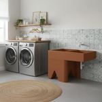 Pila Plástica 1 Lavadero Derecho Color Terracota