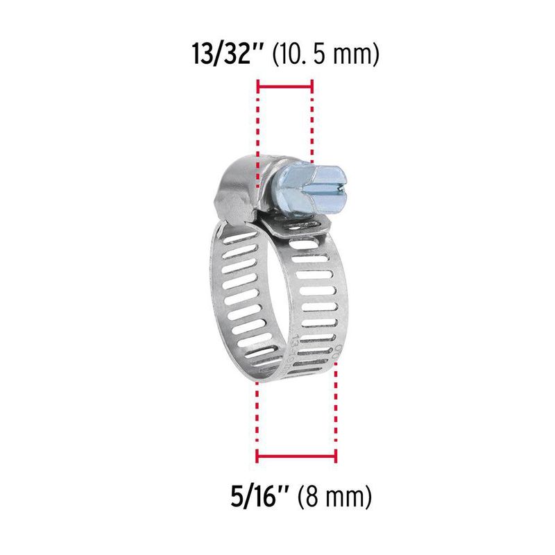 Set de 2 Abrazaderas de Acero Inoxidable 1/2 a 3/4 Plg