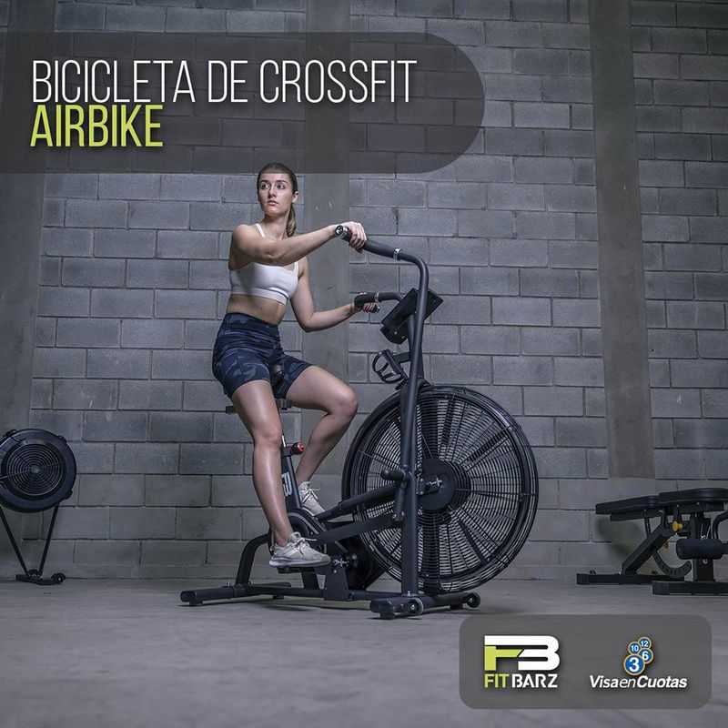 Bicicleta Air Bike para Cardio y Cross Training con Resistencia de Aire y Manillares Móviles