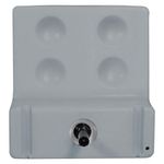 Lavadero de Pared Plástico Gris con Respaldo Antibacterial