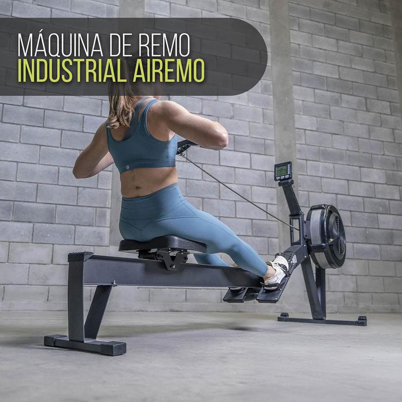 Máquina de Remo Industrial AireMo para Cardio con Resistencia de Aire y Monitor LCD