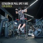 Estación de Pull Ups y Fondos con Banca Ajustable para Entrenamiento de Fuerza