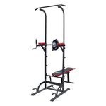 Estación de Pull Ups y Fondos con Banca Ajustable para Entrenamiento de Fuerza
