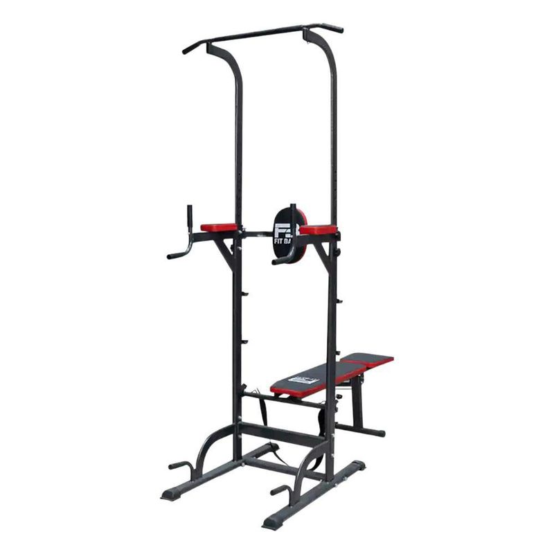 Estación de Pull Ups y Fondos con Banca Ajustable para Entrenamiento de Fuerza