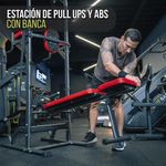 Estación de Pull Ups y Fondos con Banca Ajustable para Entrenamiento de Fuerza