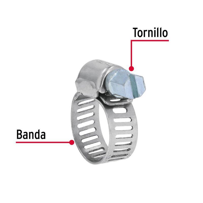 Set de 2 Abrazaderas de Acero Inoxidable 3/8 a 5/8 Plg