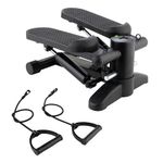 Mini Escaladora Fitness para Cardio en Casa con Bandas de Resistencia y Monitor LCD