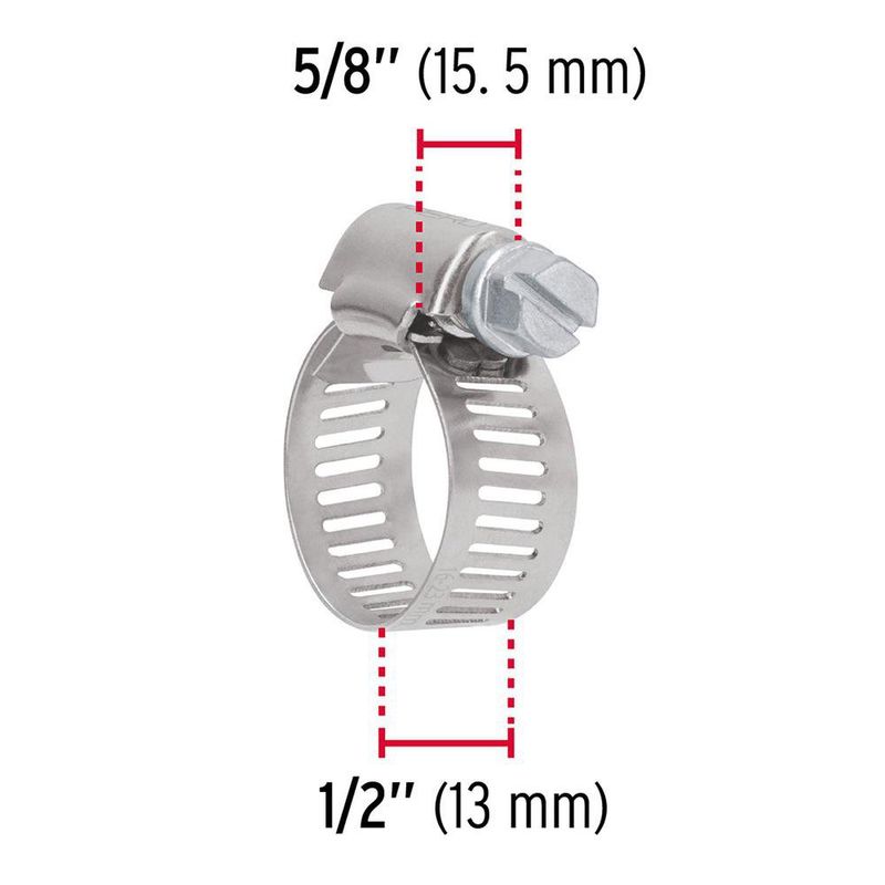 Set de 2 Abrazaderas de Acero Inoxidable 5/8 a 7/8 Plg