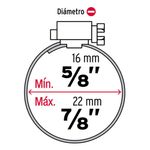 Set de 2 Abrazaderas de Acero Inoxidable 5/8 a 7/8 Plg