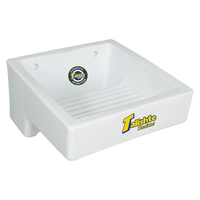 Lavadero de Pared Plástico Tipo Mármol con Respaldo Antibacterial