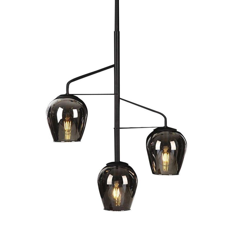 Lámpara de Techo Vidrio Ahumado 3 Luces E27 40 W