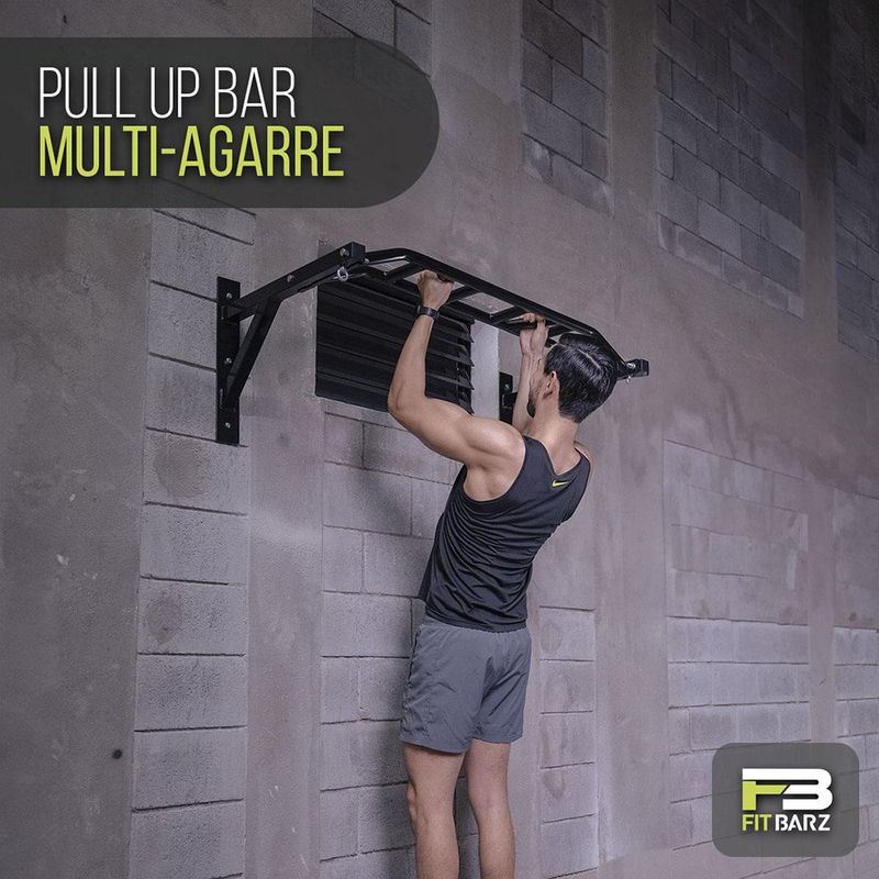 Barra Pull Up Multi Agarre para Dominadas en Pared con Estructura de Acero