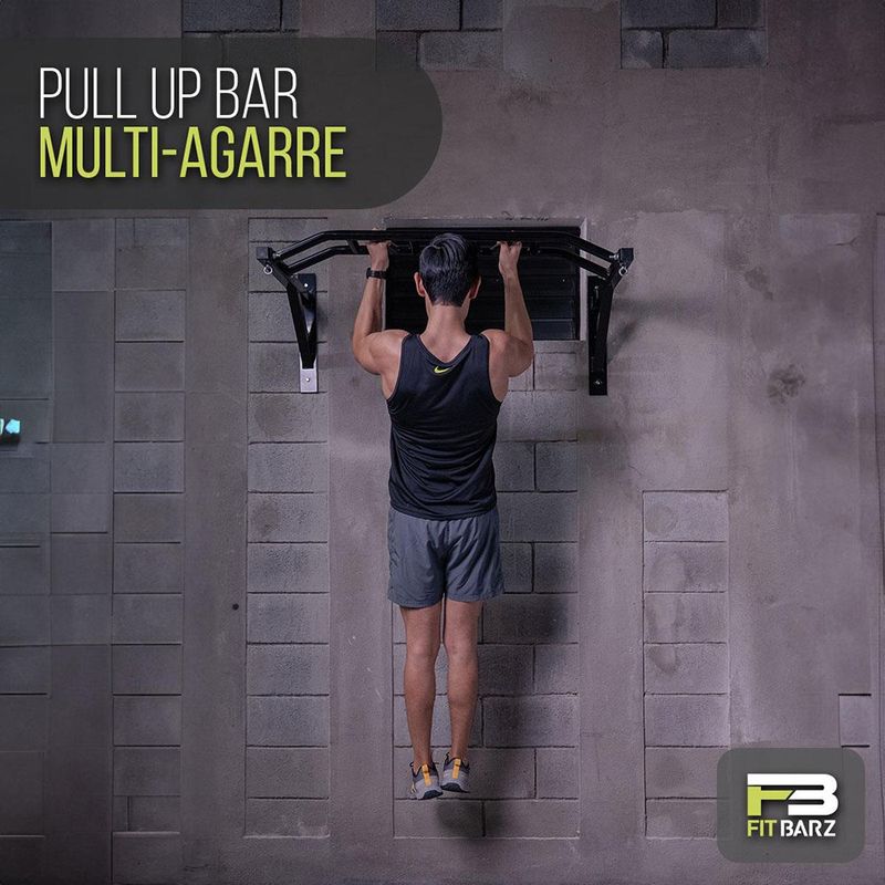 Barra Pull Up Multi Agarre para Dominadas en Pared con Estructura de Acero