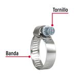 Abrazadera de Acero Inoxidable Reforzada No. 7 1/2 a 7/8 Plg 2 Pzas